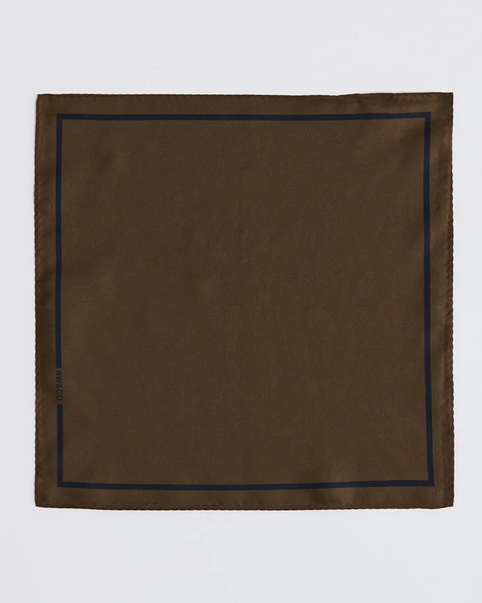 Solid Brown Handkerchief with Logo