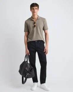 Solid CoolMax (R) Short-Sleeve Polo with Johnny Collar