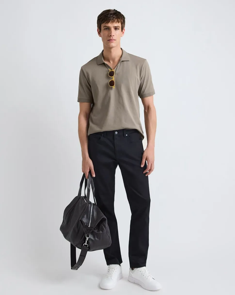 Solid CoolMax (R) Short-Sleeve Polo with Johnny Collar