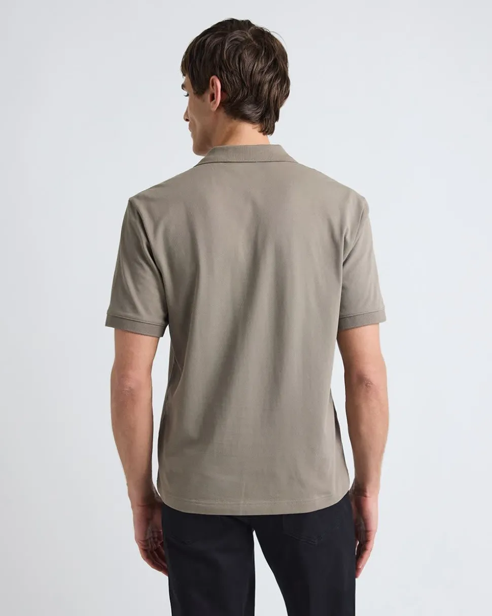 Solid CoolMax (R) Short-Sleeve Polo with Johnny Collar