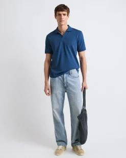 Solid CoolMax (R) Short-Sleeve Polo with Johnny Collar