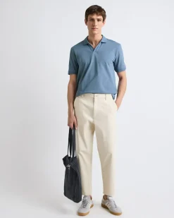 Solid CoolMax (R) Short-Sleeve Polo with Johnny Collar