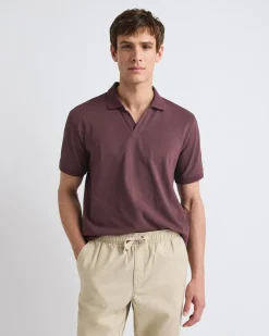 Solid CoolMax (R) Short-Sleeve Polo with Johnny Collar