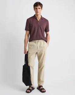 Solid CoolMax (R) Short-Sleeve Polo with Johnny Collar
