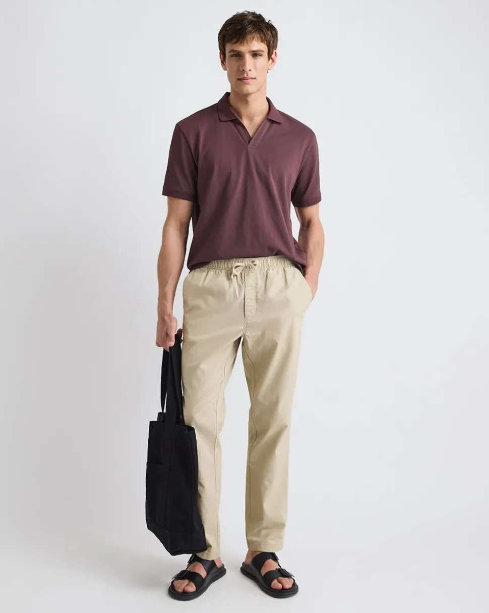 Solid CoolMax (R) Short-Sleeve Polo with Johnny Collar