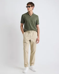 Solid CoolMax (R) Short-Sleeve Polo with Johnny Collar