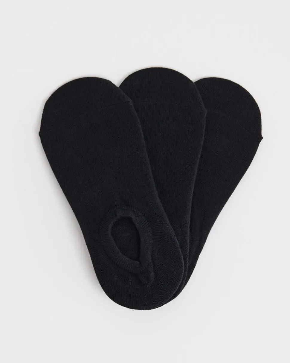 Solid No-Show Socks - 3 Pairs