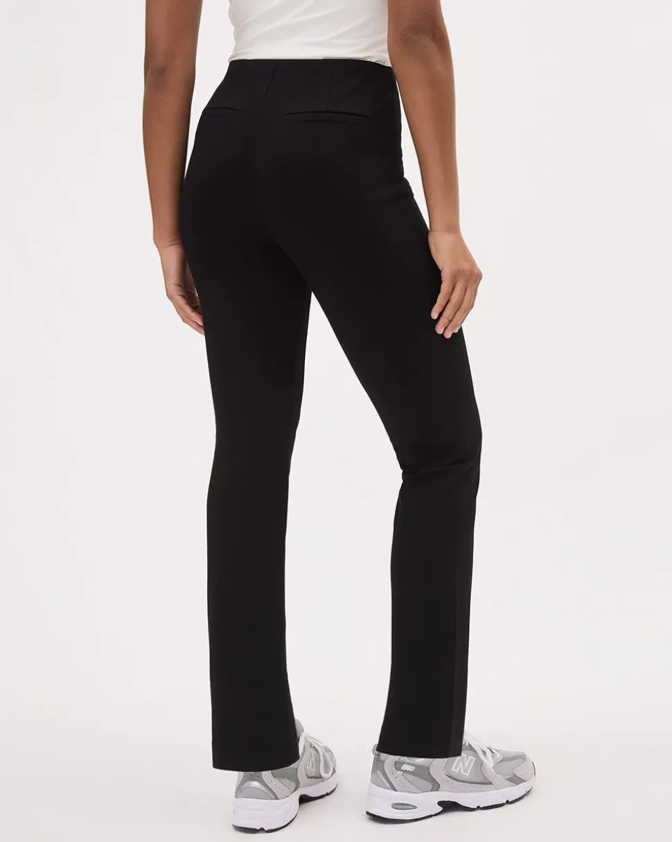 Solid Pull-On High-Rise Slim-Leg Ankle Pant