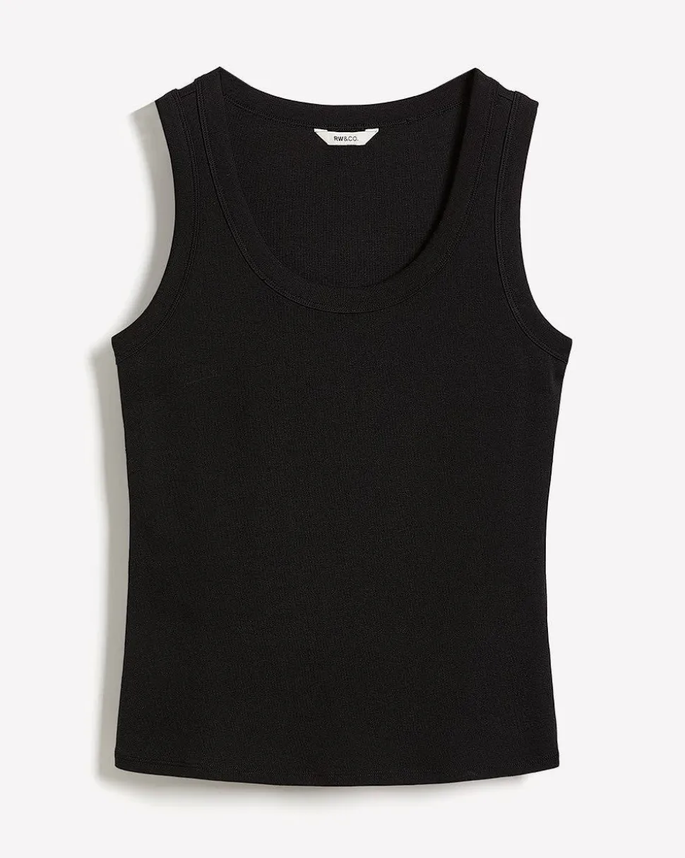 Solid Scoop-Neck Cami with Wide Straps