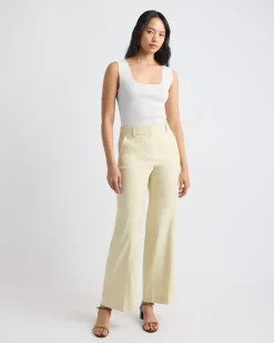 Square-Neck Fitted Textured Tank