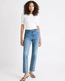 Straight Slim-Leg High-Rise Jeans