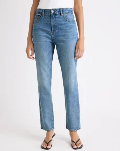 Straight Slim-Leg High-Rise Jeans