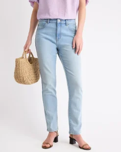 Straight Slim-Leg High-Rise Jeans