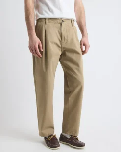 Straight-Leg Pleated Chino Pant
