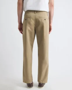 Straight-Leg Pleated Chino Pant