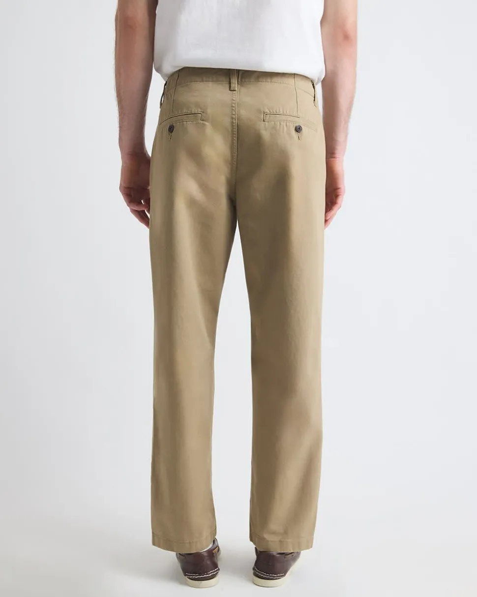 Straight-Leg Pleated Chino Pant