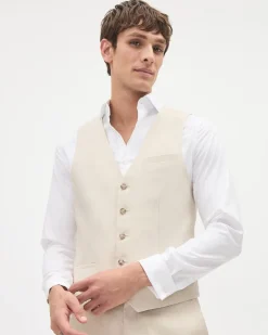 Stretch Linen Suit Vest