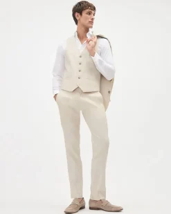 Stretch Linen Suit Vest