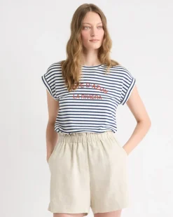 Striped Extended-Sleeve Crew-Neck T-Shirt