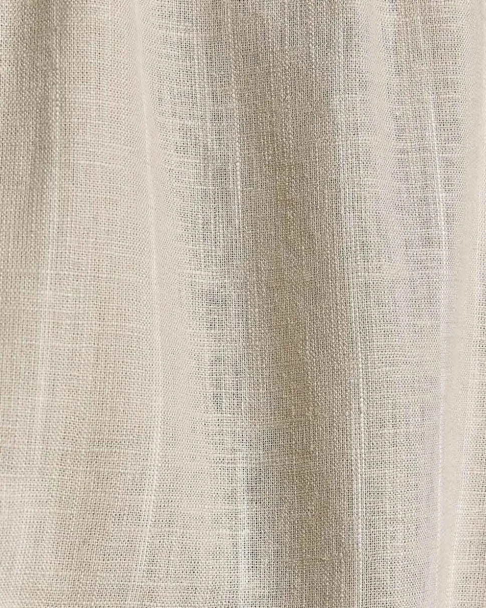 Striped High-Rise Linen-Blend Short