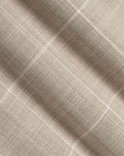 Tailored-Fit Checkered Taupe Suit Pant