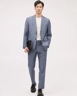 Tailored-Fit Denim-Like Suit Pant