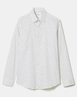 Tailored-Fit Dress Shirt with Petal Pattern