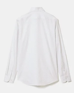 Tailored-Fit Dress Shirt with Micro Geo Print