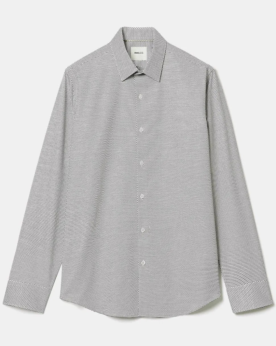 Tailored-Fit Dress Shirt with Dotted Pattern