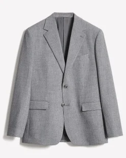 Tailored-Fit Grey Hopsack Suit Blazer