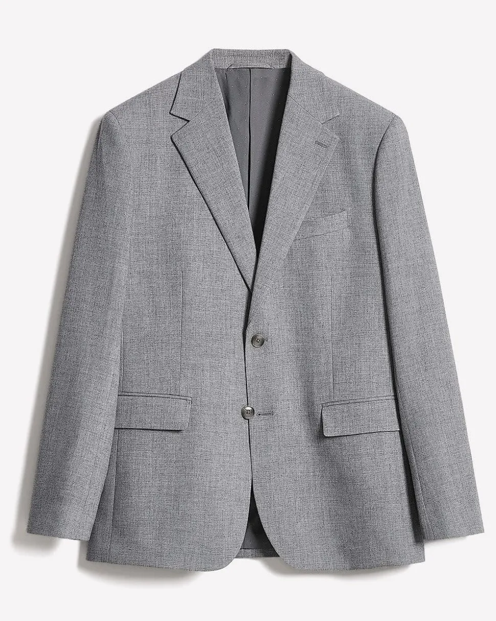 Tailored-Fit Grey Hopsack Suit Blazer