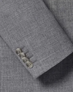 Tailored-Fit Grey Hopsack Suit Blazer