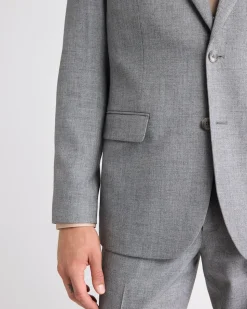 Tailored-Fit Grey Hopsack Suit Blazer
