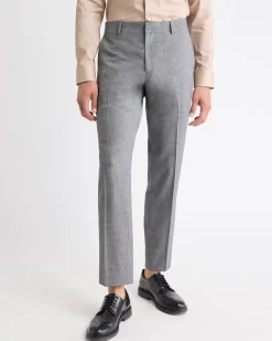 Tailored-Fit Grey Hopsack Suit Pant