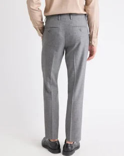 Tailored-Fit Grey Hopsack Suit Pant