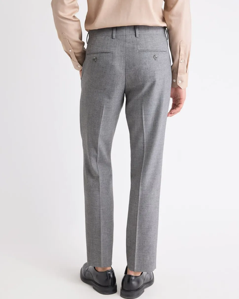 Tailored-Fit Grey Hopsack Suit Pant