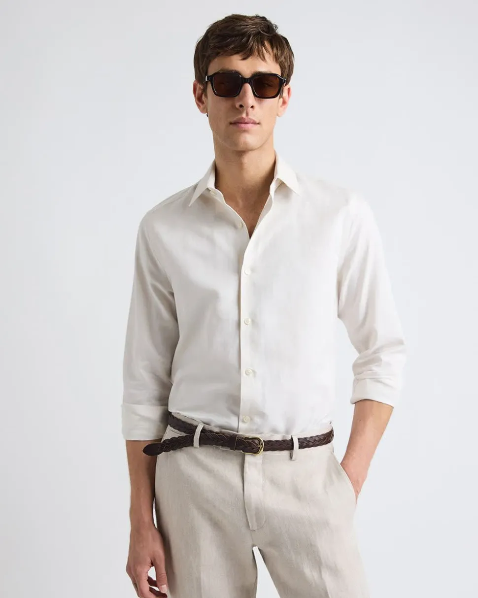 Tailored-Fit Linen Dress Shirt