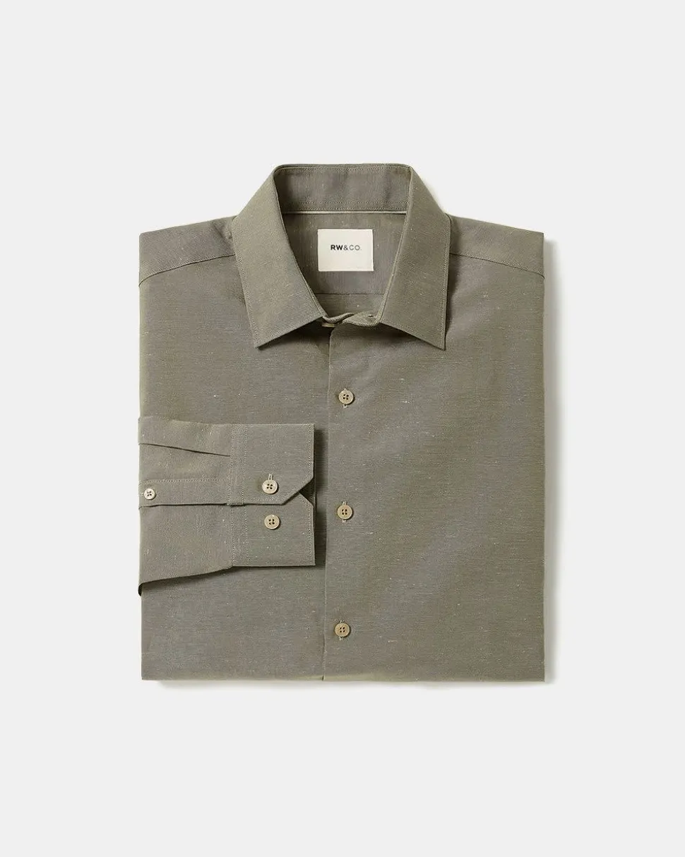 Tailored-Fit Linen Dress Shirt