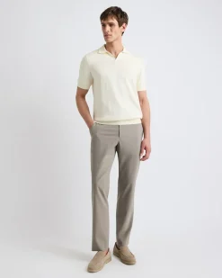 Tailored-Fit Plaid Taupe City Pant