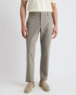 Tailored-Fit Plaid Taupe City Pant
