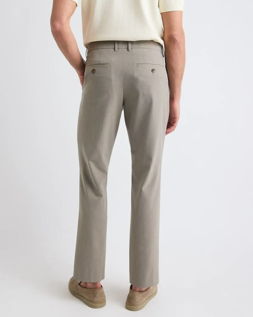 Tailored-Fit Plaid Taupe City Pant