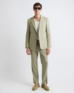 Tailored-Fit Sage Linen-Blend Suit Pant