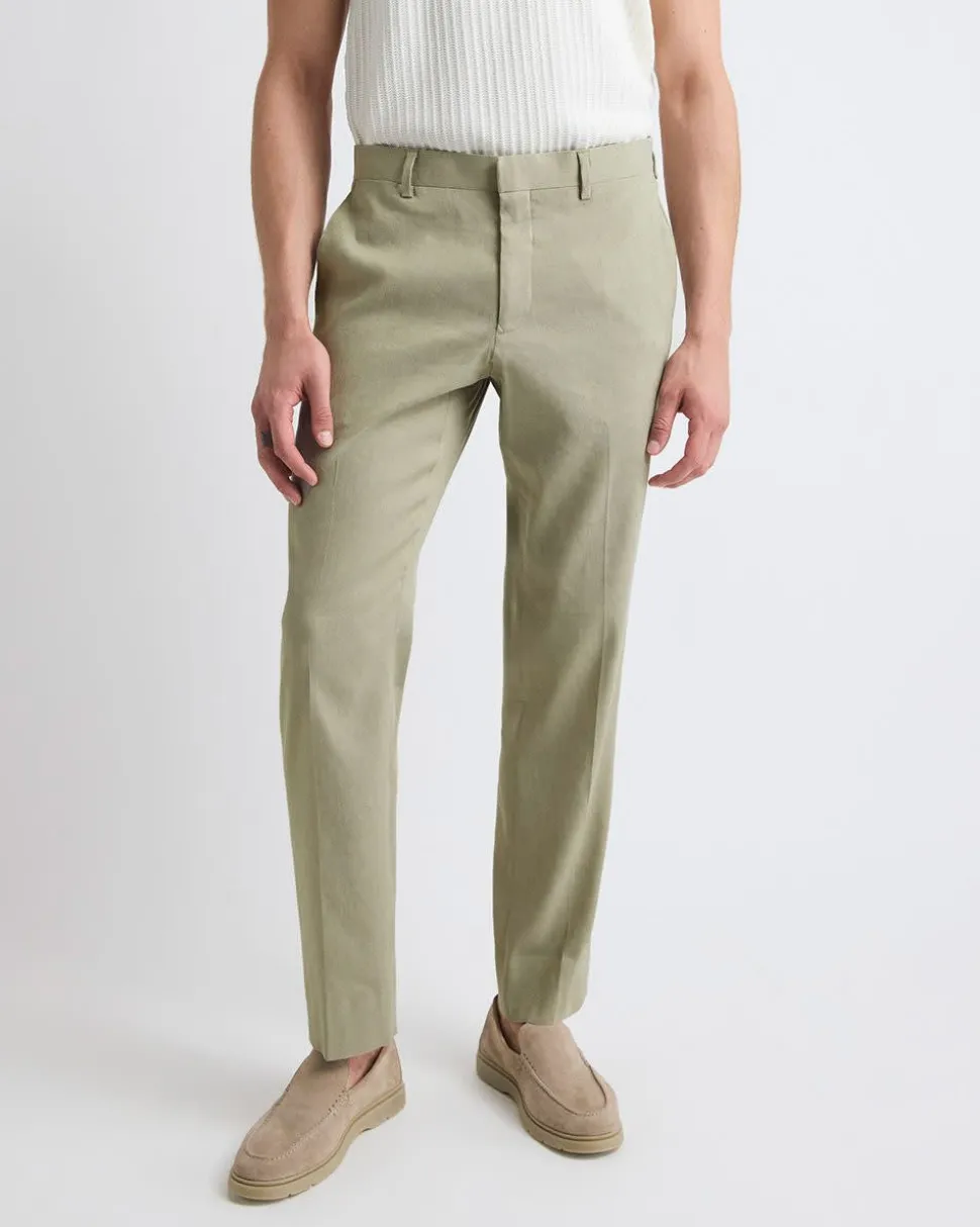 Tailored-Fit Sage Linen-Blend Suit Pant