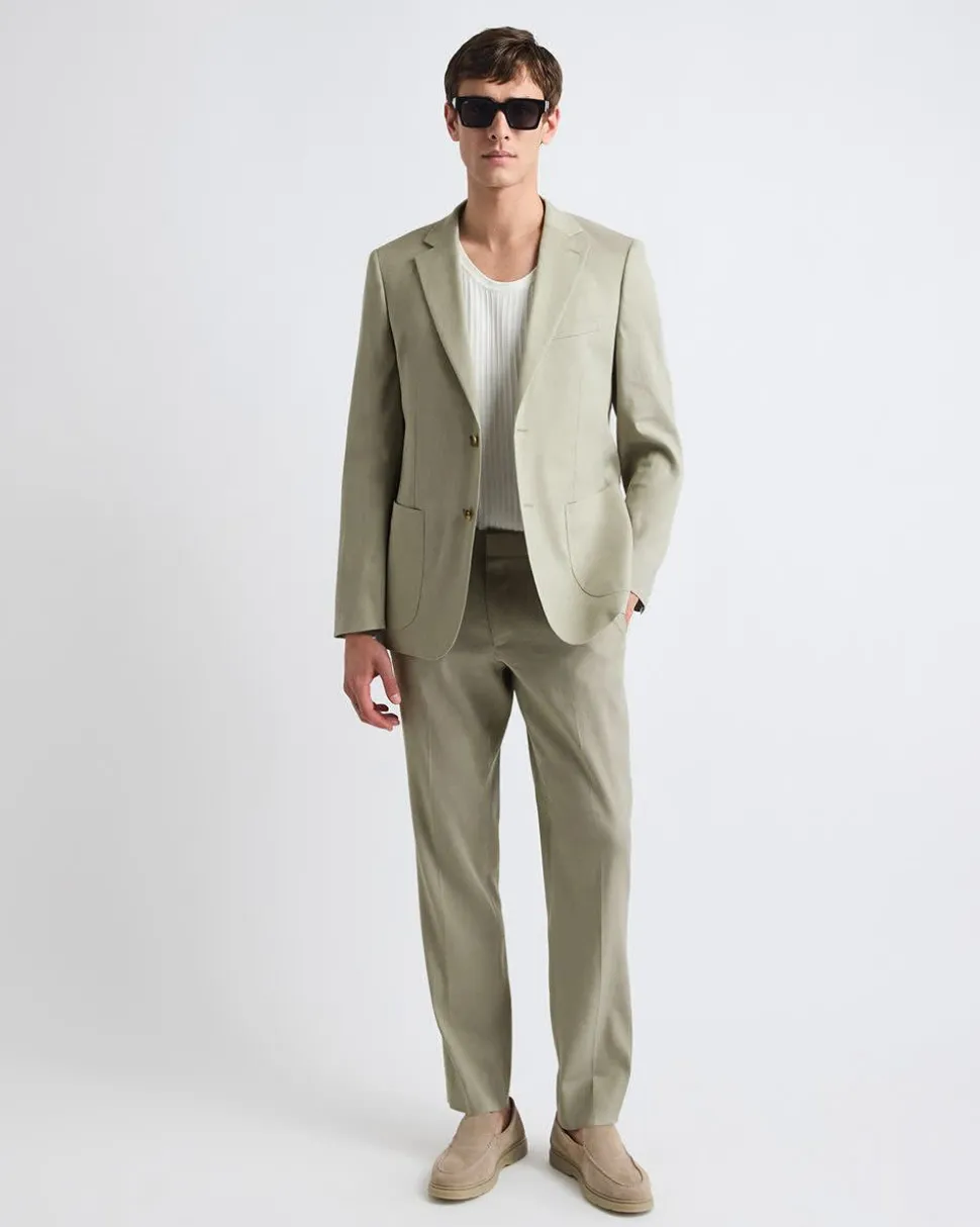 Tailored-Fit Sage Linen-Blend Suit Blazer