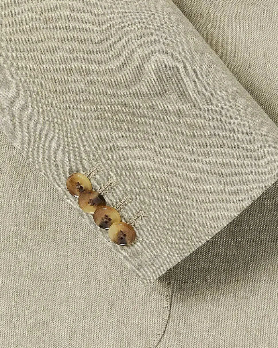 Tailored-Fit Sage Linen-Blend Suit Blazer