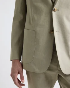 Tailored-Fit Sage Linen-Blend Suit Blazer