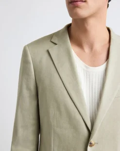 Tailored-Fit Sage Linen-Blend Suit Blazer