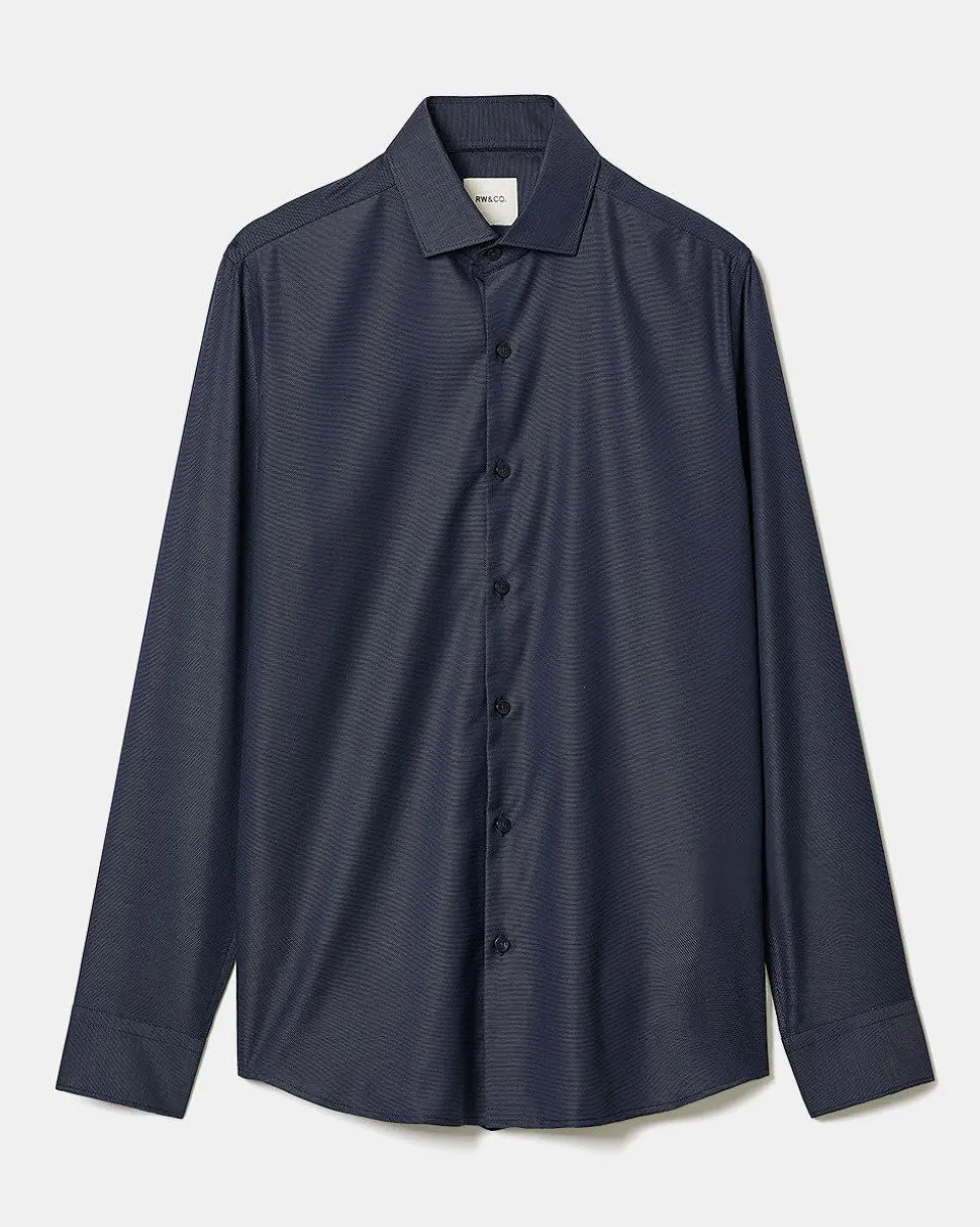 Tailored-Fit Two-Tone Dobby Dress Shirt
