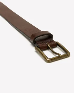 Tan Leather Belt with Square Buckle