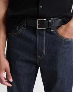 Tan Leather Belt with Square Buckle